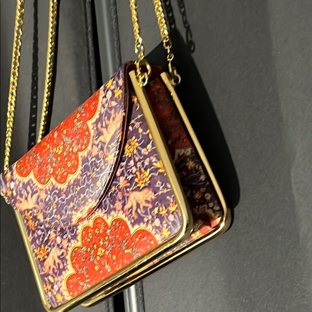 Vintage Robert Bestien purse,Elegant Gold and Red Women's Bag - Picture 10 of 16